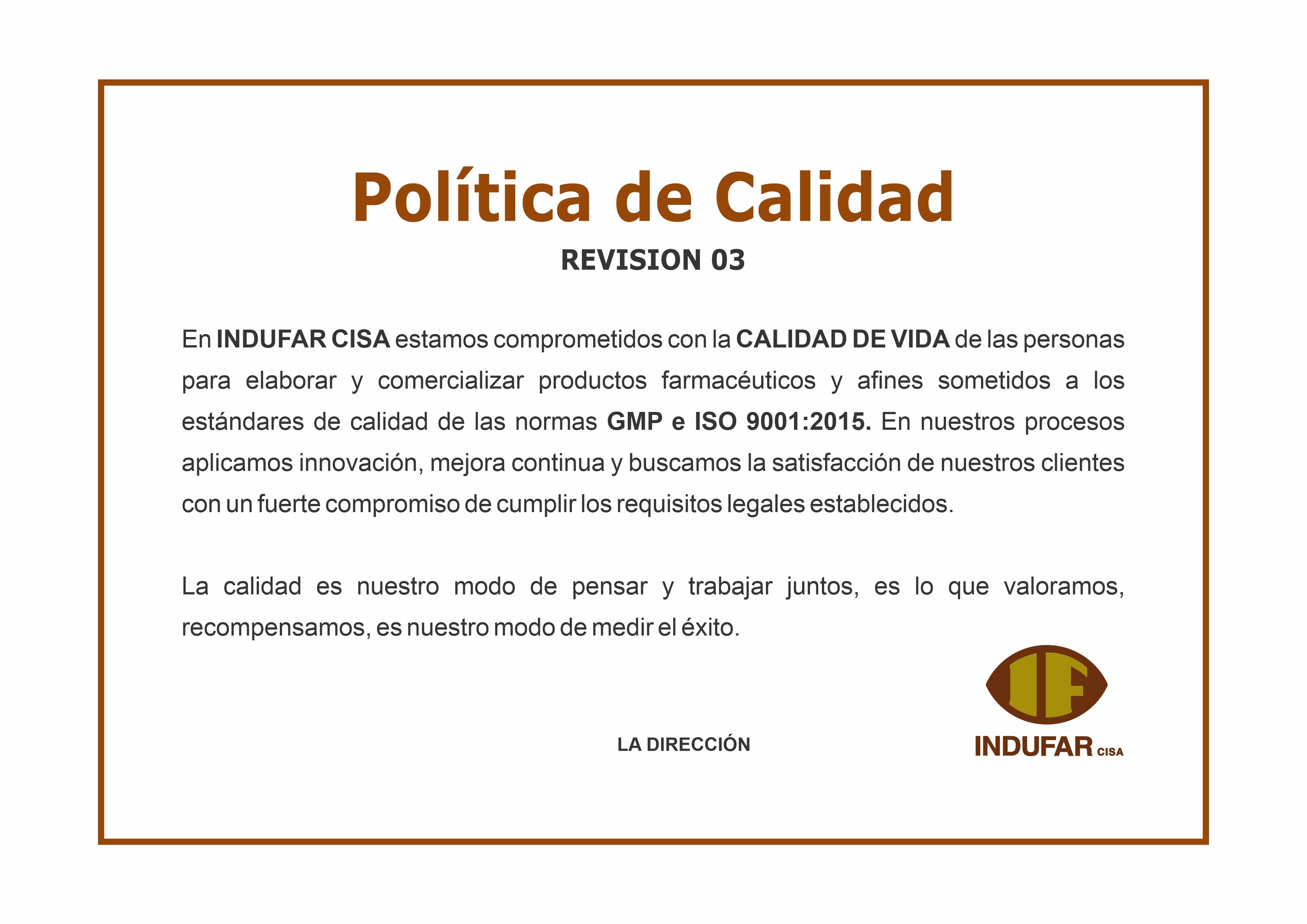 Política de Calidad Revisión 3